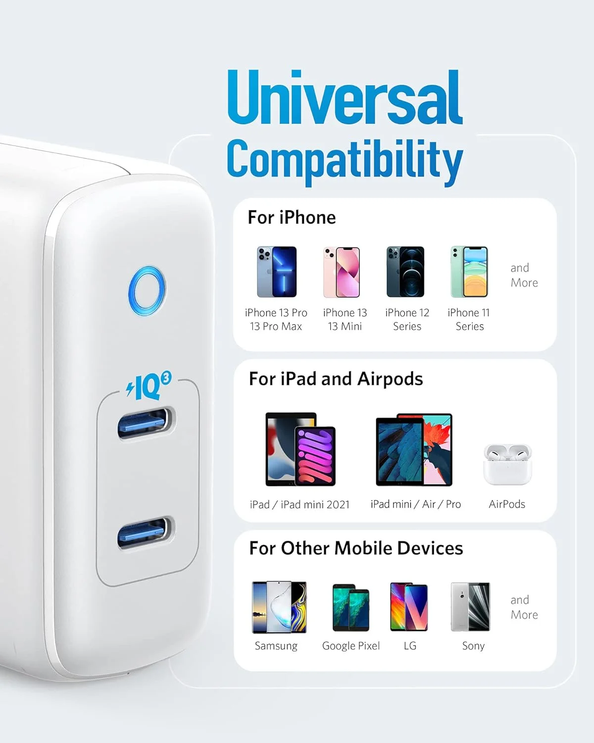 شارژر USB C انکر، 40 وات 2 پورت PIQ 3.0، شارژر سریع تاشو PowerPort III Duo Type C، Power Delivery برای آیفون 15/15 پلاس/15 پرو/15 پرو مکس/14، گلکسی، پیکسل، آیپد/آیپد مینی و غیره شارژر USB C انکر، 40 وات 2 پورت PIQ 3.0، شارژر سریع تاشو PowerPort III Duo Type C، Power Delivery برای آیفون 15/15 پلاس/15 پرو/15 پرو مکس/14، گلکسی، پیکسل، آیپد/آیپد مینی و غیره