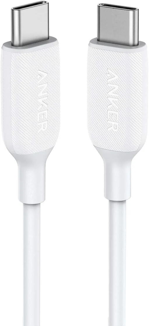 کابل USB C 60W، کابل Anker Powerline III USB-C به USB-C 2.0 (0.9 متری)، کابل شارژر USB C برای آیفون 15 پرو/15 پرو مکس/15/15 پلاس، مک بوک پرو 2020، آیپد پرو 2020، سوییچ، گلکسی S20 پلاس S9 S8 پلاس