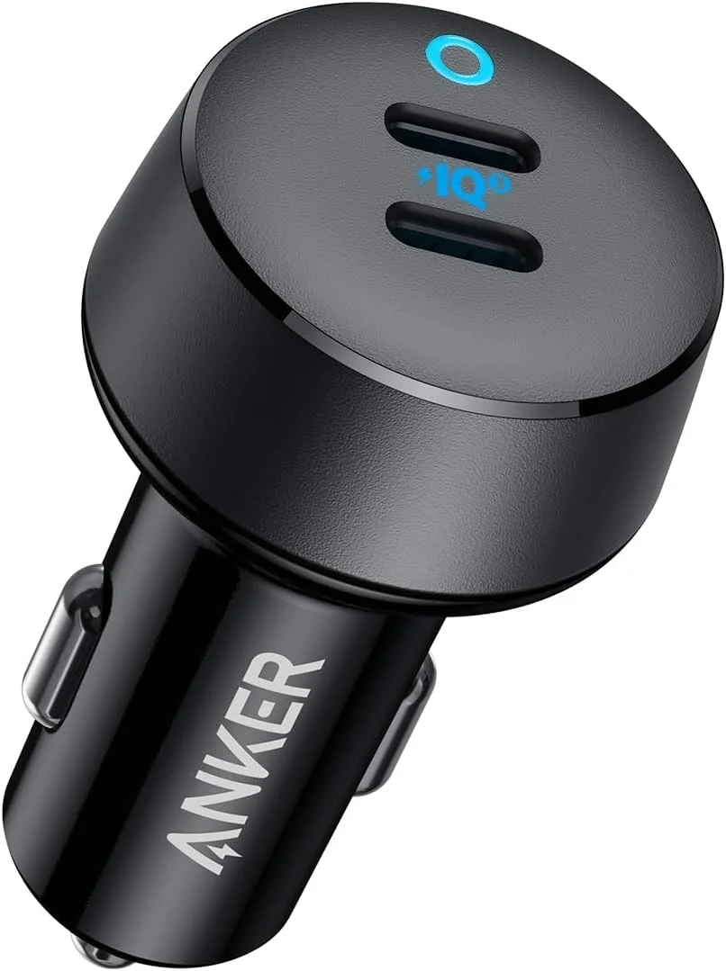 شارژر فندکی USB C انکر، آداپتور 40 واتی 2 پورت PowerIQ 3.0 Type C، شارژر فندکی آیفون 16، PowerDrive III Duo با Power Delivery برای آیفون 16/15/14، سامسونگ، هواوی، شیائومی، ردمی، ویوو، اوپو و غیره