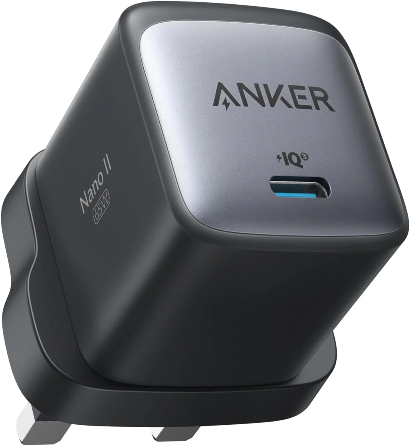 آداپتور شارژر سریع USB C انکر Nano II 65W GaN II PPS، شارژر جمع و جور برای MacBook Pro/Air، Galaxy S24/S23، سری iPhone 17/16/15/14، iPad Pro، Huawei، Xiaomi، Redmi، Vivo، Oppo و غیره