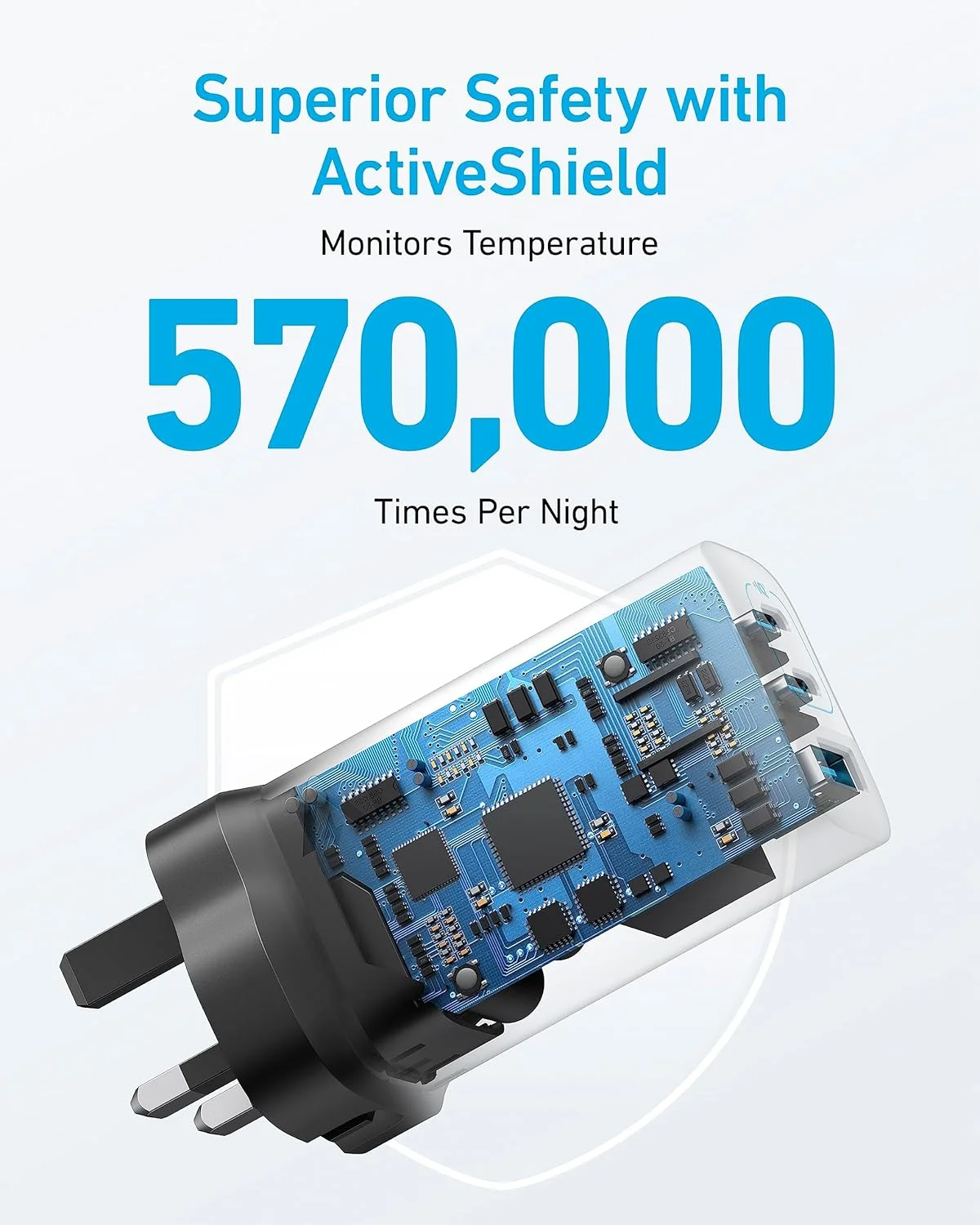 شارژر دیواری USB C انکر 335 با توان 67 وات، آداپتور شارژر سریع تاشو و جمع و جور PIQ 3.0، برای لپ تاپ، سری آیفون 17/16، مک بوک پرو، آیپد، گلکسی، پیکسل و سایر دستگاه ها (همراه با کابل)