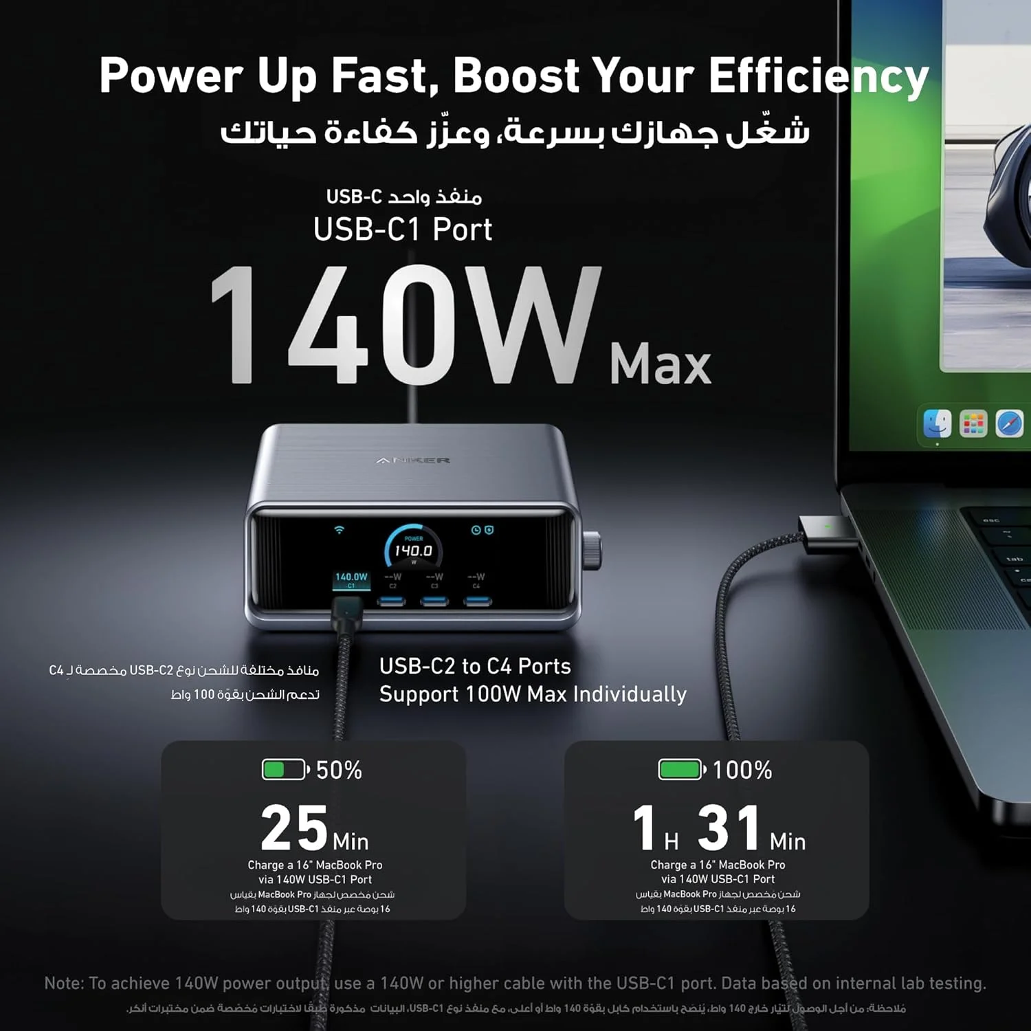 شارژر USB C انکر Prime 250W، ایستگاه شارژ GaN فوق سریع 6 پورت، صفحه نمایش LCD 2.26 اینچی و دکمه کنترل هوشمند، سازگار با MacBook Pro/Air، iPhone 17/16/15، Huawei، Samsung، iPad و غیره شارژر USB C انکر Prime 250W، ایستگاه شارژ GaN فوق سریع 6 پورت، صفحه نمایش LCD 2.26 اینچی و دکمه کنترل هوشمند، سازگار با MacBook Pro/Air، iPhone 17/16/15، Huawei، Samsung، iPad و غیره