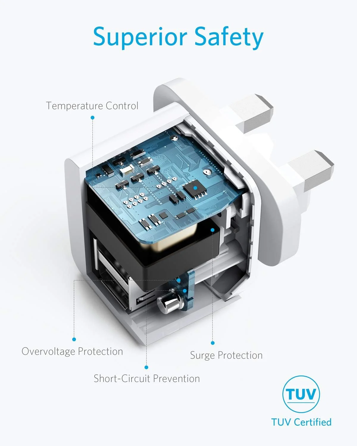 شارژر دیواری دوشاخه USB انکر PowerPort Mini، شارژر دیواری فوق العاده جمع و جور، خروجی 2.4 آمپر برای سری آیفون 16/16 پرو/16 پلاس/16 پرو مکس، 15/14/13/12، آیپد، سامسونگ، هواوی، شیائومی و غیره شارژر دیواری دوشاخه USB انکر PowerPort Mini، شارژر دیواری فوق العاده جمع و جور، خروجی 2.4 آمپر برای سری آیفون 16/16 پرو/16 پلاس/16 پرو مکس، 15/14/13/12، آیپد، سامسونگ، هواوی، شیائومی و غیره