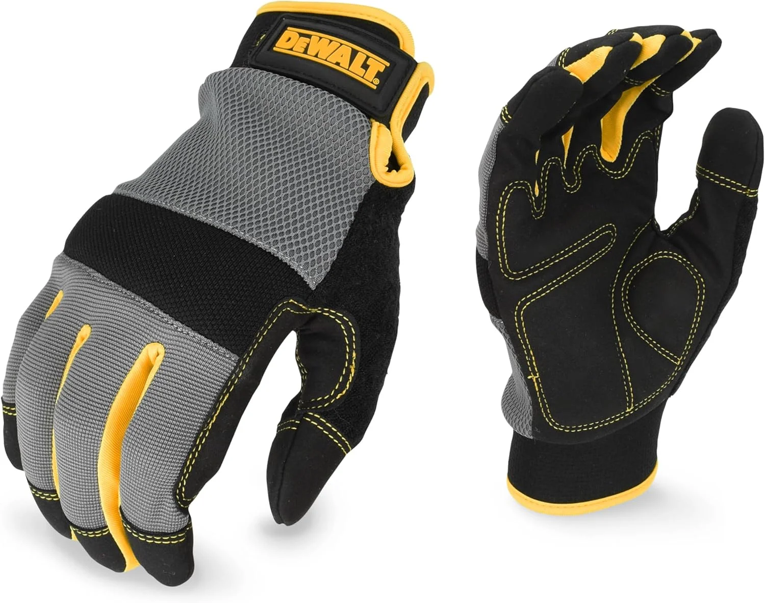 دستکش چرمی مصنوعی DEWALT 211 با بست قلاب و حلقه سایز M