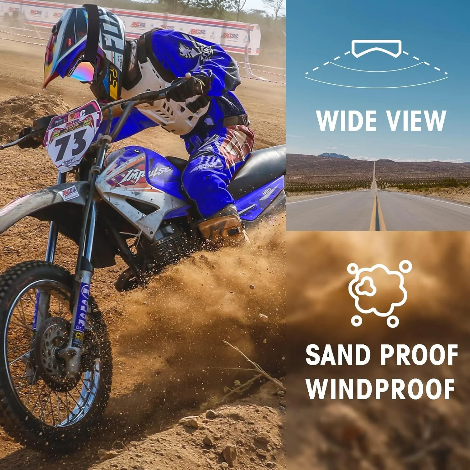 عینک موتور кросс بزرگسال KASTWAVE، بسته 2 عددی عینک موتور سیکلت ATV KASTWAVE برای جوانان، عینک موتور кросс، عینک ATV ضد باد، عینک مسابقه ضد گرد و غبار برای کودکان، نوجوانان، مردان و زنان