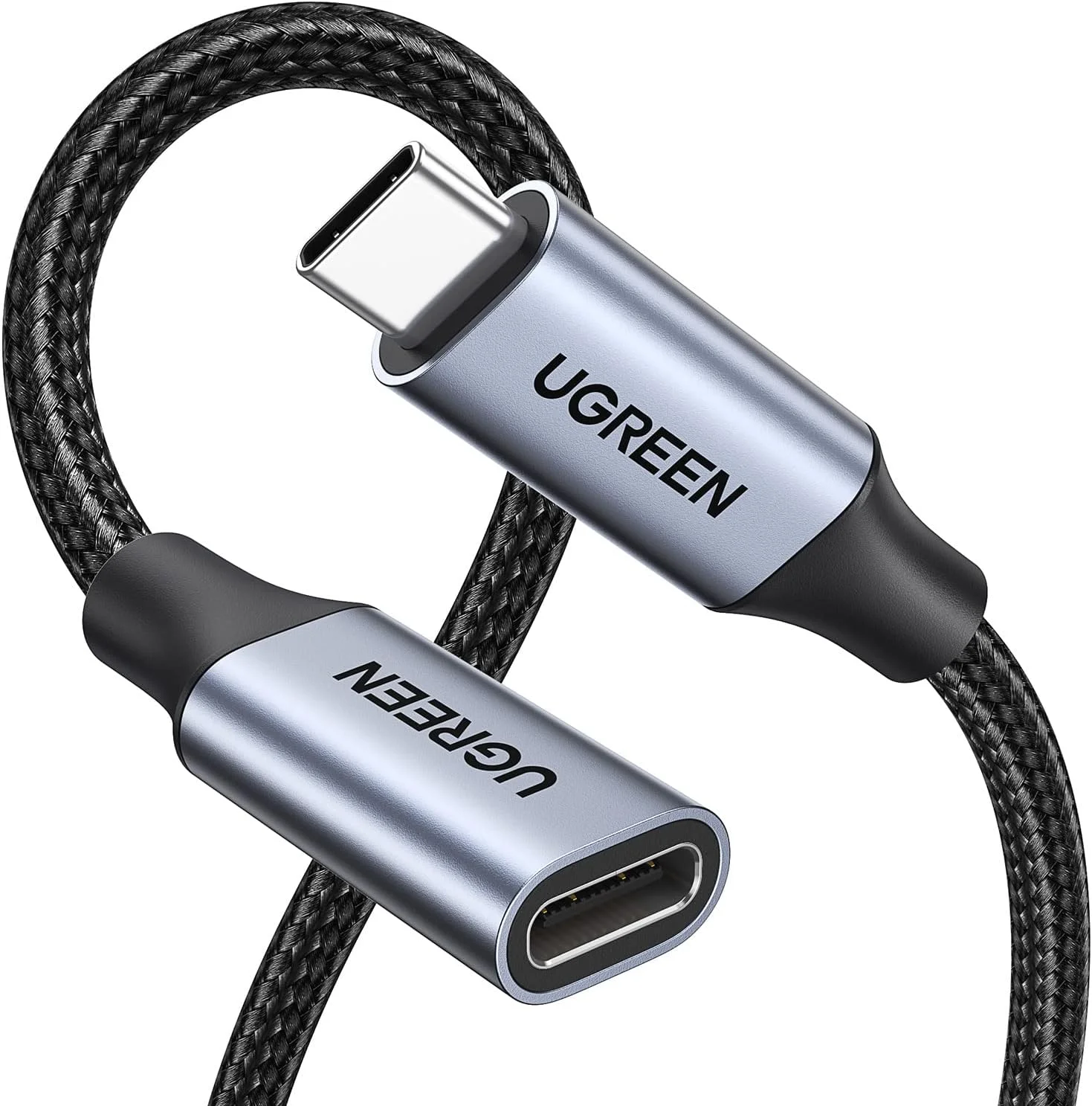 کابل افزایش طول USB C یوگرین با روکش بافته شده 1 متری 【انتقال داده 10 گیگابیت بر ثانیه】 سیم افزایش طول Type C سازگار با آیفون 16 پرو مکس، سامسونگ S24 اولترا، مک بوک، نینتندو سوییچ، هاب