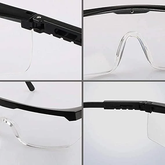 KASTWAVE Safety Goggles, 5PCS Adjustable Wide-Vision Protective Glasses, Lightweight Fog-Proof Safety Goggles