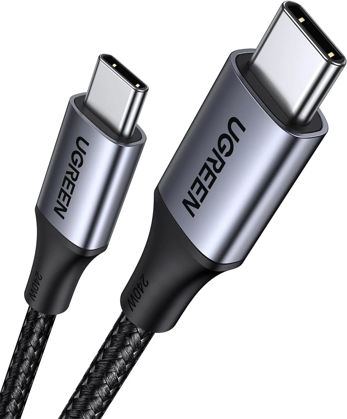 کابل USB C یوگرین 1 متری بافته شده 240 وات (48 ولت 5 آمپر) Power Delivery PD 3.1 شارژ سریع USB C به کابل Type C برای آیفون 16/17 پرو مکس، مک بوک پرو/ایر، آیپد پرو 2022/دل XPS/گلکسی S25/24 اولترا/هوآوی P70