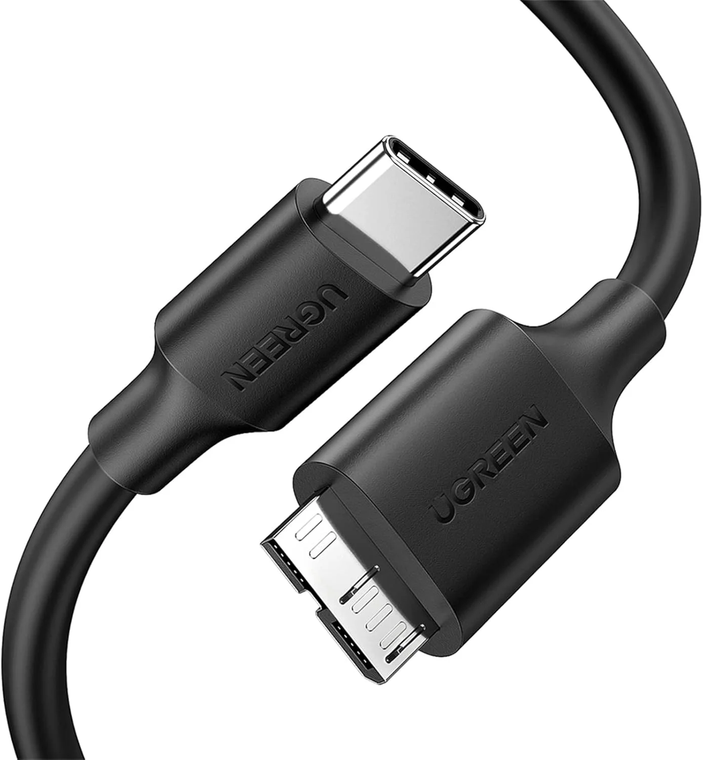 کابل هارد اکسترنال USB C به Micro B یوگرین، طول 0.25 متر، سازگار با USB 3.0 برای هارد SSD و HDD اکسترنال قابل حمل مانند WD My Passport، Seagate Expansion/Backup Plus، Toshiba Canvio، LaCie Rugged، Maxtor، Samsung