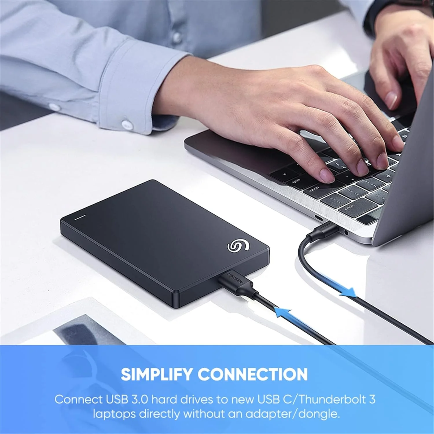 کابل هارد اکسترنال USB C به Micro B یوگرین، طول 0.25 متر، سازگار با USB 3.0 برای هارد SSD و HDD اکسترنال قابل حمل مانند WD My Passport، Seagate Expansion/Backup Plus، Toshiba Canvio، LaCie Rugged، Maxtor، Samsung کابل هارد اکسترنال USB C به Micro B یوگرین، طول 0.25 متر، سازگار با USB 3.0 برای هارد SSD و HDD اکسترنال قابل حمل مانند WD My Passport، Seagate Expansion/Backup Plus، Toshiba Canvio، LaCie Rugged، Maxtor، Samsung