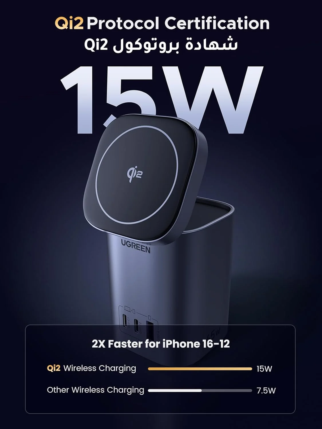 شارژر مگسیف Qi2 یوگرین، شارژر لپتاپ 65 واتی نکسود با 3 پورت، پایه تاشو با ایستگاه شارژ سریع بیسیم 15 واتی مگسیف برای آیفون ایر/17 پرو مکس، مکبوک پرو، آیپد، گلکسی S25U/S24U شارژر مگسیف Qi2 یوگرین، شارژر لپتاپ 65 واتی نکسود با 3 پورت، پایه تاشو با ایستگاه شارژ سریع بیسیم 15 واتی مگسیف برای آیفون ایر/17 پرو مکس، مکبوک پرو، آیپد، گلکسی S25U/S24U