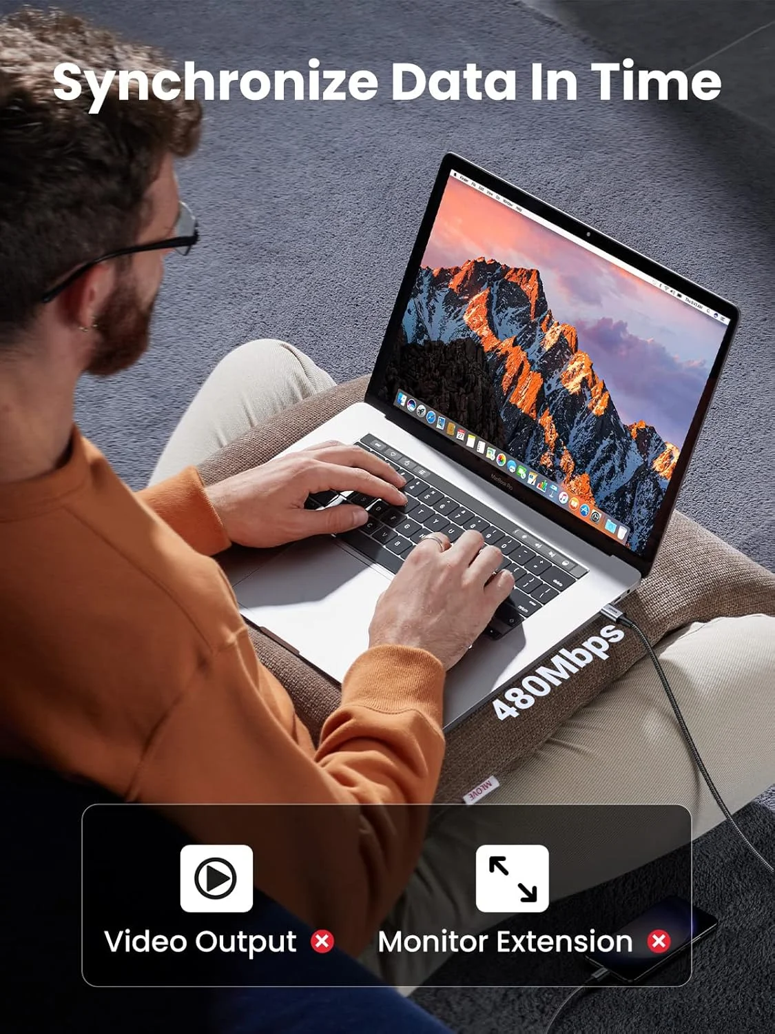 کابل USB-C به USB-C یوگرین مدل US261 (2 متری) - خاکستری + مشکی کابل USB-C به USB-C یوگرین مدل US261 (2 متری) - خاکستری + مشکی