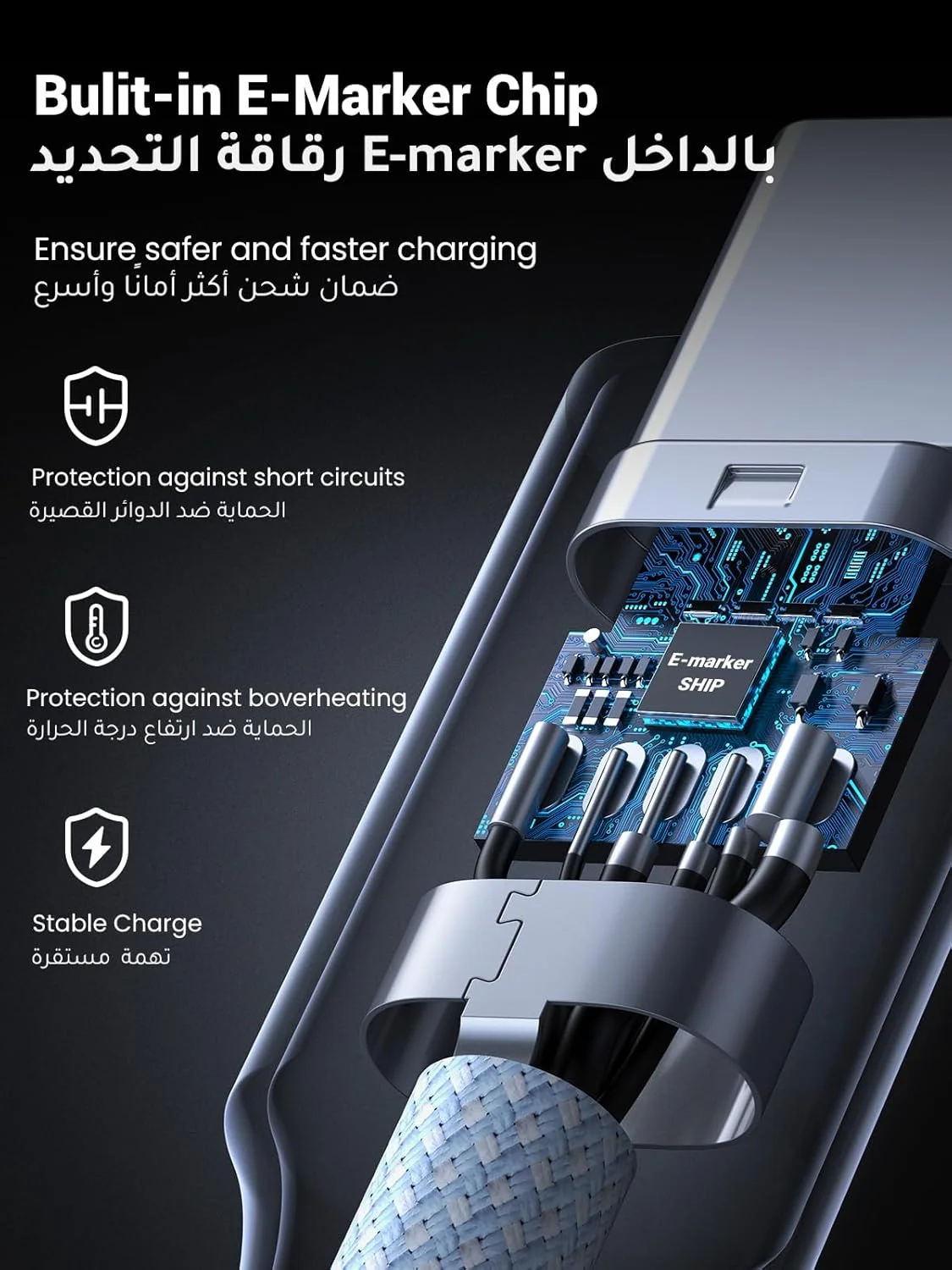 کابل USB C به لایتنینگ UGREEN مناسب آیفون 16، طول 1 متر، رنگ خاکستری تیتانیومی، با روکش سیلیکونی بافته شده ارتقا یافته، کابل شارژ سریع 100 واتی PD، کابل Type C مناسب سری آیفون 16، آیپد ایر/پرو، مک بوک ایر/پرو، سامسونگ S25 Ultra و هواوی P70 کابل USB C به لایتنینگ UGREEN مناسب آیفون 16، طول 1 متر، رنگ خاکستری تیتانیومی، با روکش سیلیکونی بافته شده ارتقا یافته، کابل شارژ سریع 100 واتی PD، کابل Type C مناسب سری آیفون 16، آیپد ایر/پرو، مک بوک ایر/پرو، سامسونگ S25 Ultra و هواوی P70