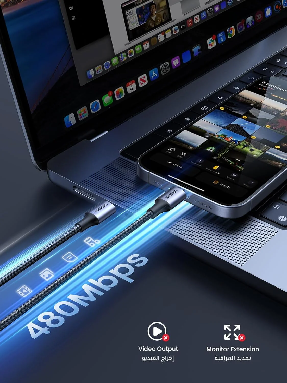 کابل USB C یوگرین 1 متری، کابل بافته شده نایلونی 60 واتی USB-C به Type c 2.0، شارژ سریع سازگار با iPhone 17/16/15 Pro Max، iPad/Air، MacBook Pro/Air، Galaxy S25 Ultra S24، Huawei P70، Xiaomi و غیره کابل USB C یوگرین 1 متری، کابل بافته شده نایلونی 60 واتی USB-C به Type c 2.0، شارژ سریع سازگار با iPhone 17/16/15 Pro Max، iPad/Air، MacBook Pro/Air، Galaxy S25 Ultra S24، Huawei P70، Xiaomi و غیره