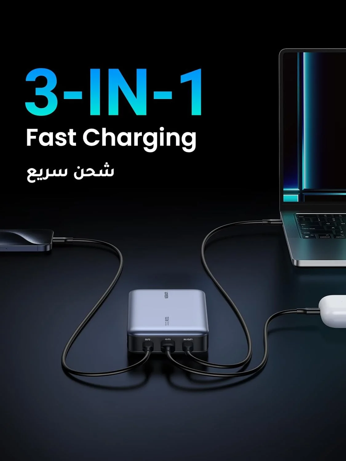 پاور بانک 20000mAh یوگرین، شارژر قابل حمل سریع 100 واتی، شارژر قابل حمل لپ تاپ با 2 پورت USB-C و 1 پورت USB-A، بسته باتری برای سری آیفون 17-12، مک بوک، دل، سامسونگ S25U، آیپد، ایرپادز پاور بانک 20000mAh یوگرین، شارژر قابل حمل سریع 100 واتی، شارژر قابل حمل لپ تاپ با 2 پورت USB-C و 1 پورت USB-A، بسته باتری برای سری آیفون 17-12، مک بوک، دل، سامسونگ S25U، آیپد، ایرپادز