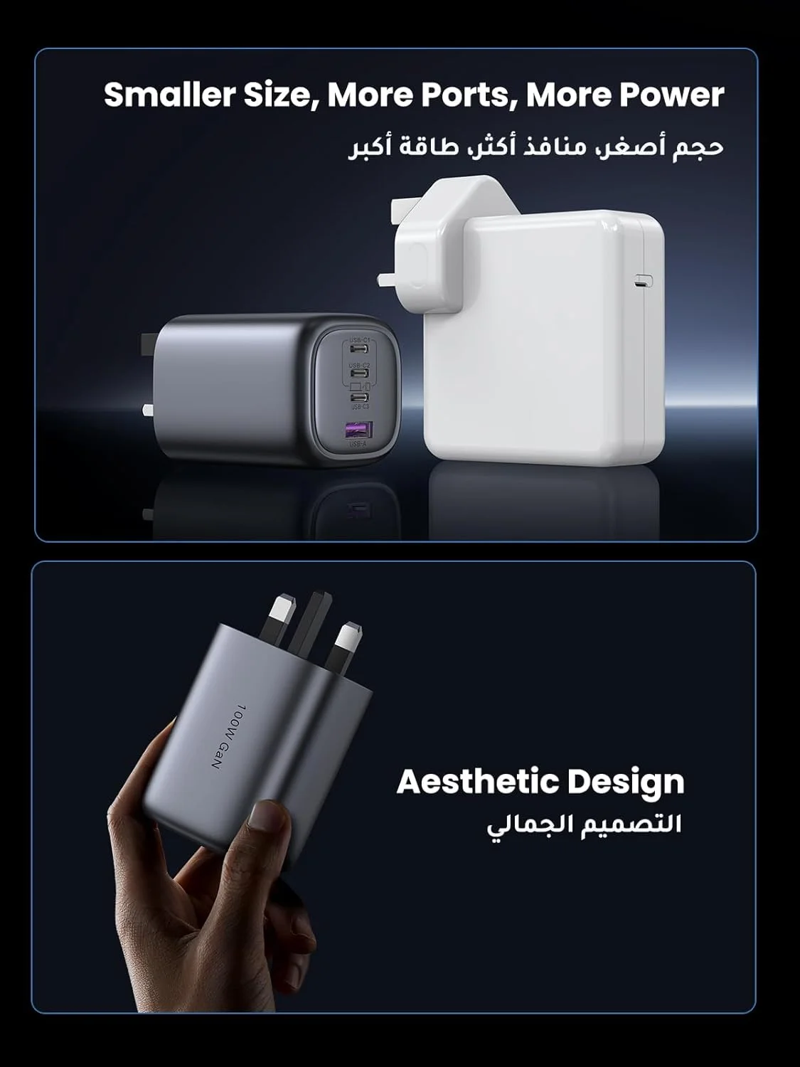 شارژر ۱۰۰ واتی USB-C یوگرین Nexode، آداپتور شارژ سریع دیواری ۴ پورت Type C GaN سازگار با MacBook Air، HP/Dell/Lenovo، iPhone 17/16 Pro Max، Galaxy S25 Ultra شارژر ۱۰۰ واتی USB-C یوگرین Nexode، آداپتور شارژ سریع دیواری ۴ پورت Type C GaN سازگار با MacBook Air، HP/Dell/Lenovo، iPhone 17/16 Pro Max، Galaxy S25 Ultra
