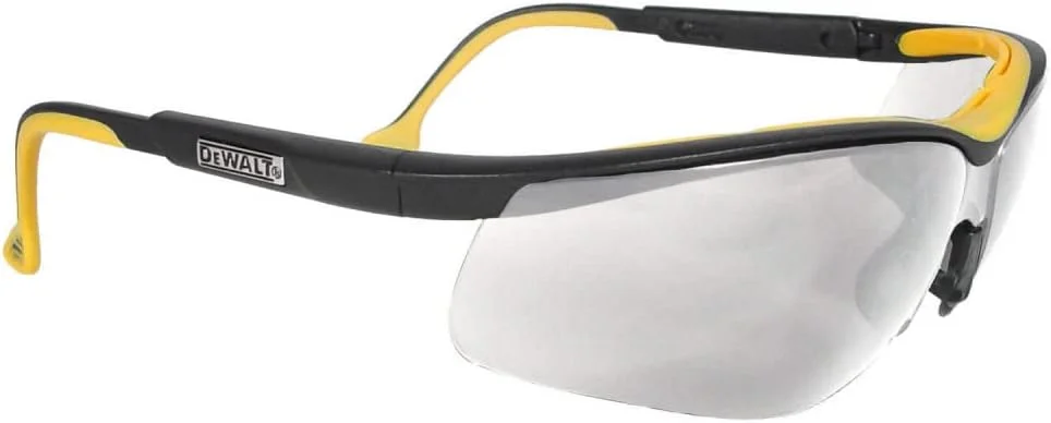 عینک ایمنی محافظتی با عملکرد بالا Dewalt Dual Comfort Silver Mirror Dpg55 Unisex Adult Adjustable Rubber Rimless