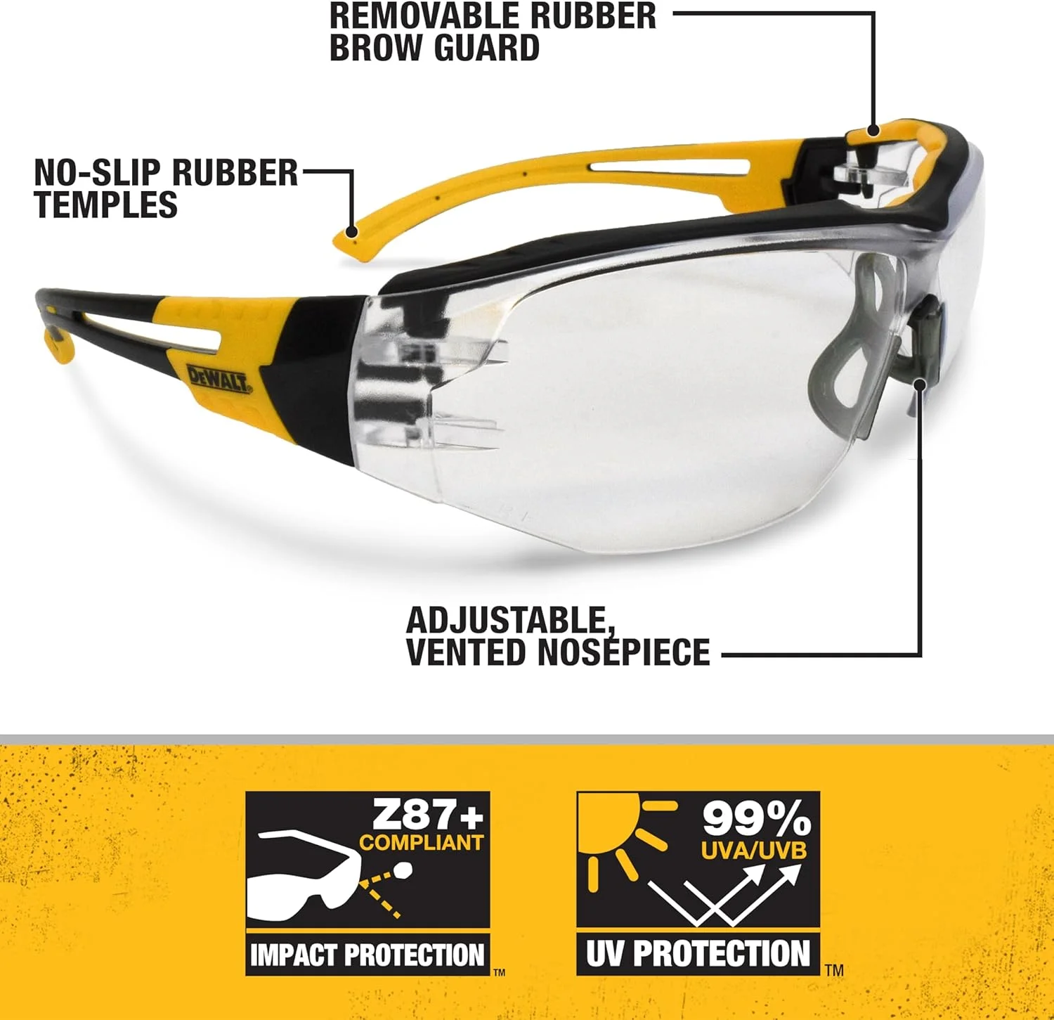عینک ایمنی ممتاز DEWALT مدل Dpg108 Renovator® - فریم مشکی - لنز I/O عینک ایمنی ممتاز DEWALT مدل Dpg108 Renovator® - فریم مشکی - لنز I/O