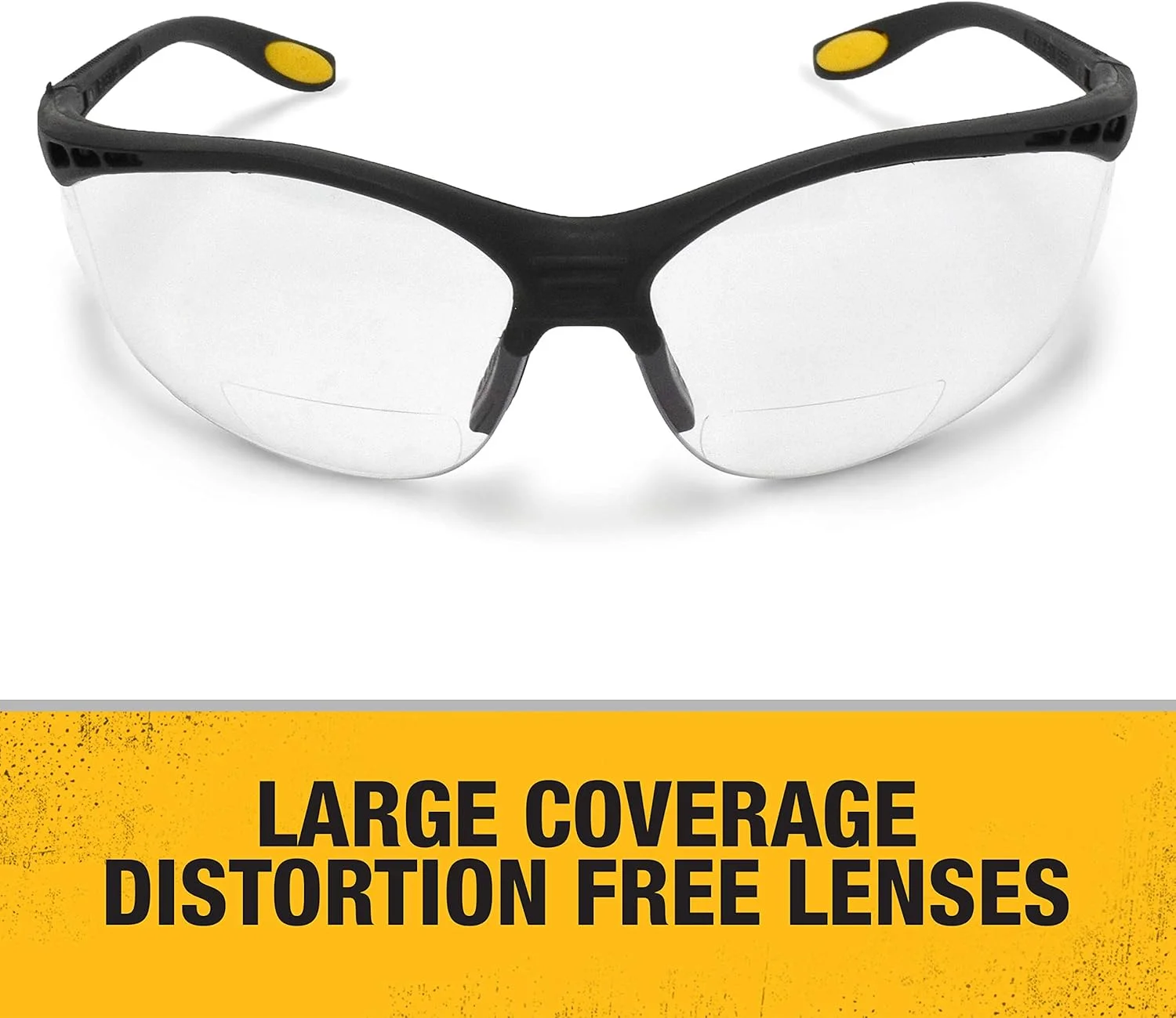 عینک ایمنی محافظتی با کارایی بالا Dewalt DPG59-110C Rx-Bifocal 1.0 با لنز شفاف، دسته های لاستیکی و آستین عینک