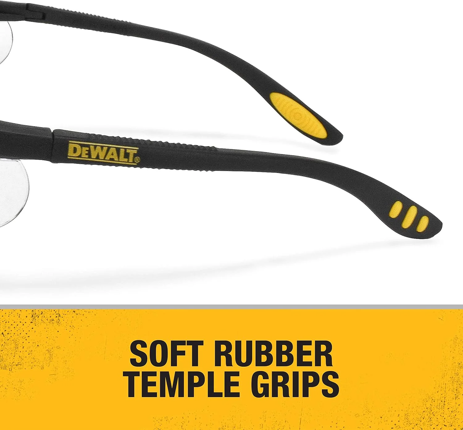 عینک ایمنی محافظتی با کارایی بالا Dewalt DPG59-110C Rx-Bifocal 1.0 با لنز شفاف، دسته های لاستیکی و آستین عینک