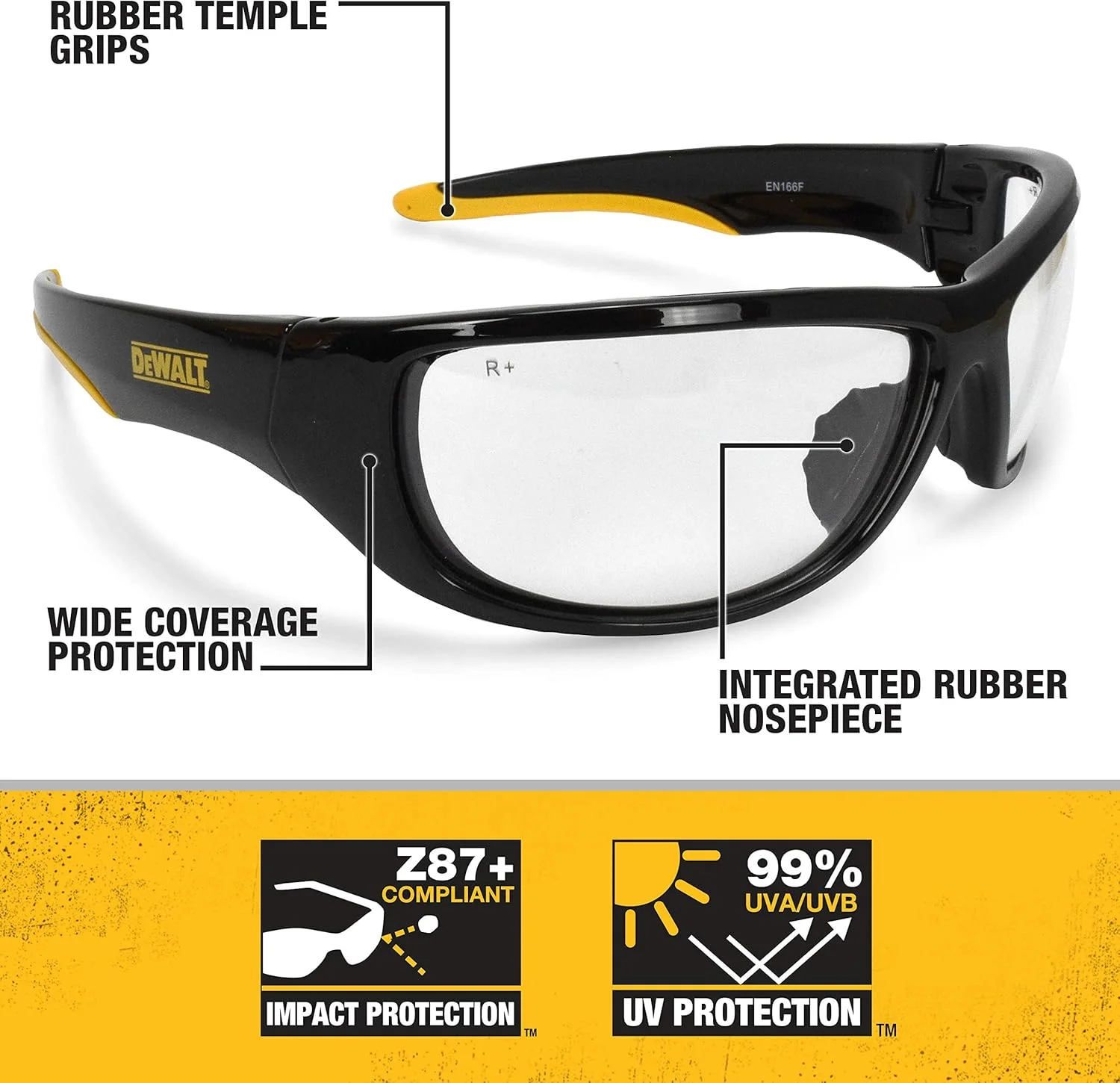 Dewalt Dominator Safety Glasses, Clear, DPG94-1D Dewalt Dominator Safety Glasses, Clear, DPG94-1D