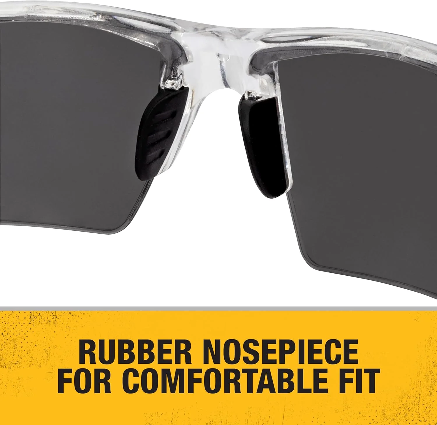 DEWALT Unisex DPG100 Half Frame Comfort Fit Protective Eyewear Translucent Frame Smoke Lens