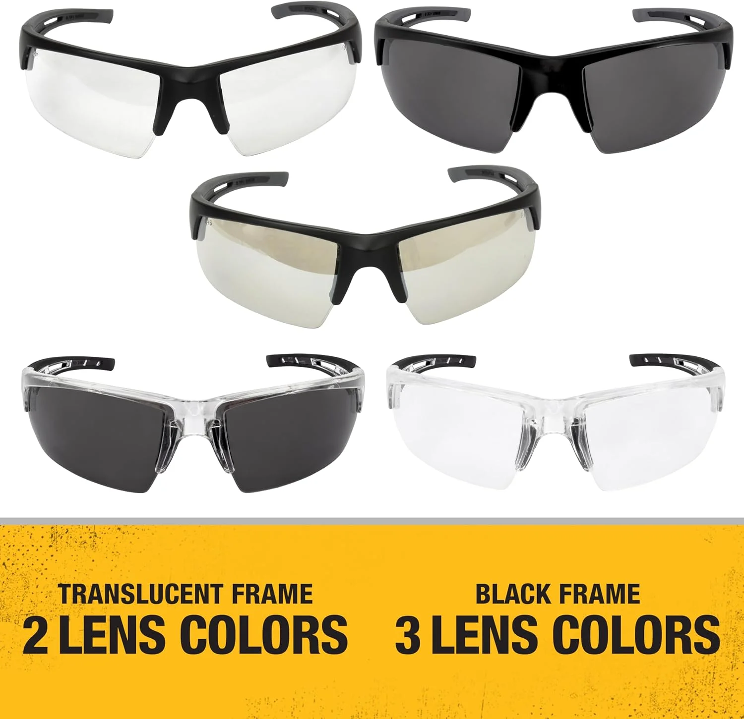 DEWALT Unisex DPG100 Half Frame Comfort Fit Protective Eyewear Black Frame Smoke Lens DEWALT Unisex DPG100 Half Frame Comfort Fit Protective Eyewear Black Frame Smoke Lens
