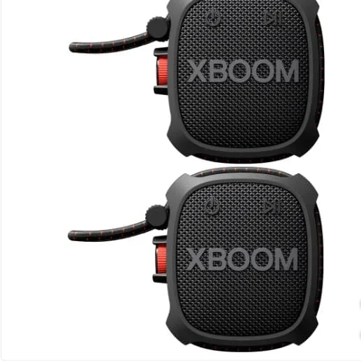 اسپیکر بلوتوثی قابل حمل ال جی XBOOM Go مدل XG2TBK - بسته 2 عددی با صدای قدرتمند اسپیکر بلوتوثی قابل حمل ال جی XBOOM Go مدل XG2TBK - بسته 2 عددی با صدای قدرتمند