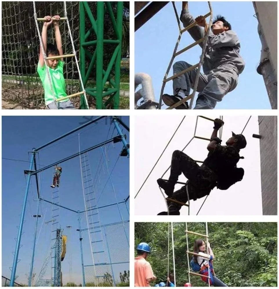 نردبان فرار اضطراری آتش نشانی HOKVJ، نردبان طنابی نرم مقاوم در برابر شعله، نصب سریع و آسان برای فرار اضطراری، حوادث، تخلیه و تعمیر دیوار (رنگ: 15 متر)