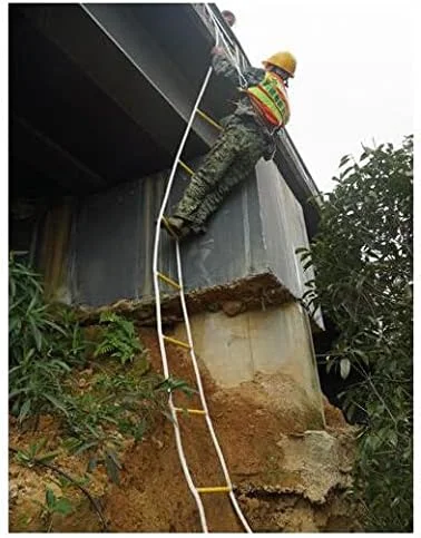 نردبان طنابی ایمنی، نردبان فرار از آتش، نردبان اضطراری فرار از آتش، نردبان نجات طنابی نردبان نرم نایلونی فضای باز برای کار در ارتفاع/25 متر/97.6 فوت