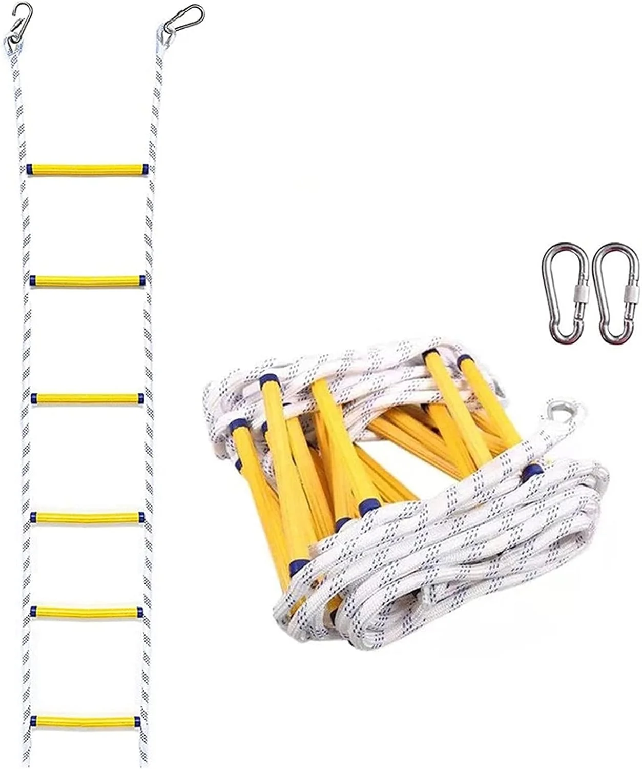 نردبان طنابی ایمنی، نردبان فرار از آتش، نردبان اضطراری فرار از آتش، نردبان نجات طنابی نردبان نرم نایلونی فضای باز برای کار در ارتفاع/25 متر/97.6 فوت
