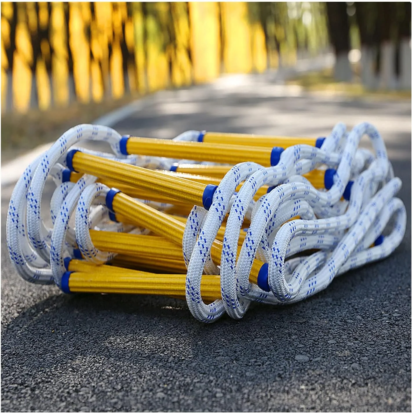 نردبان طنابی ایمنی، نردبان فرار از آتش، نردبان اضطراری فرار از آتش، نردبان نجات طنابی نردبان نرم نایلونی فضای باز برای کار در ارتفاع/25 متر/97.6 فوت