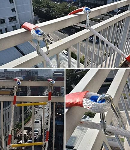 نردبان فرار اضطراری آتش نشانی، نردبان طنابی ایمنی مقاوم در برابر شعله، نردبان طنابی نجات با قابلیت نصب سریع، نردبان طنابی ایمنی ضد لغزش برای کار در فضای باز / 6 متر / 20 فوت نردبان فرار اضطراری آتش نشانی، نردبان طنابی ایمنی مقاوم در برابر شعله، نردبان طنابی نجات با قابلیت نصب سریع، نردبان طنابی ایمنی ضد لغزش برای کار در فضای باز / 6 متر / 20 فوت