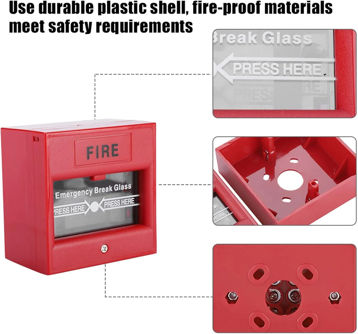 دکمه آلارم خروج اضطراری درب Leapiture، کلید آلارم شکستن شیشه ایمنی رهاسازی درب اضطراری برای جعبه آتش نشانی ایمنی خانه/تجارت دکمه آلارم خروج اضطراری درب Leapiture، کلید آلارم شکستن شیشه ایمنی رهاسازی درب اضطراری برای جعبه آتش نشانی ایمنی خانه/تجارت