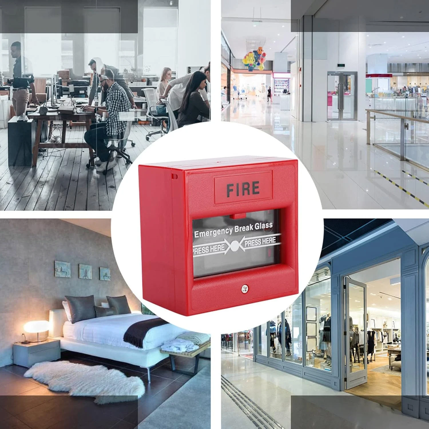 دکمه آلارم خروج اضطراری درب Leapiture، کلید آلارم شکستن شیشه ایمنی رهاسازی درب اضطراری برای جعبه آتش نشانی ایمنی خانه/تجارت دکمه آلارم خروج اضطراری درب Leapiture، کلید آلارم شکستن شیشه ایمنی رهاسازی درب اضطراری برای جعبه آتش نشانی ایمنی خانه/تجارت
