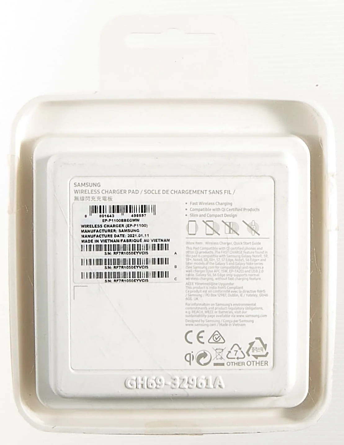 پد شارژ سریع بی سیم اصلی سامسونگ برای دستگاه های دارای قابلیت Qi، مشکی پد شارژ سریع بی سیم اصلی سامسونگ برای دستگاه های دارای قابلیت Qi، مشکی