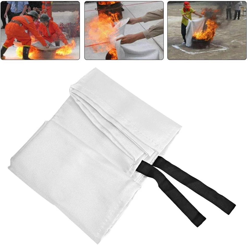 پتو اطفاء حریق اضطراری JEOZBM، پتو مقاوم در برابر آتش، پتو فایبرگلاس برای ایمنی و بقا در خاموش کردن آتش برای آشپزخانه منزل (1.5 متری - سفید)
