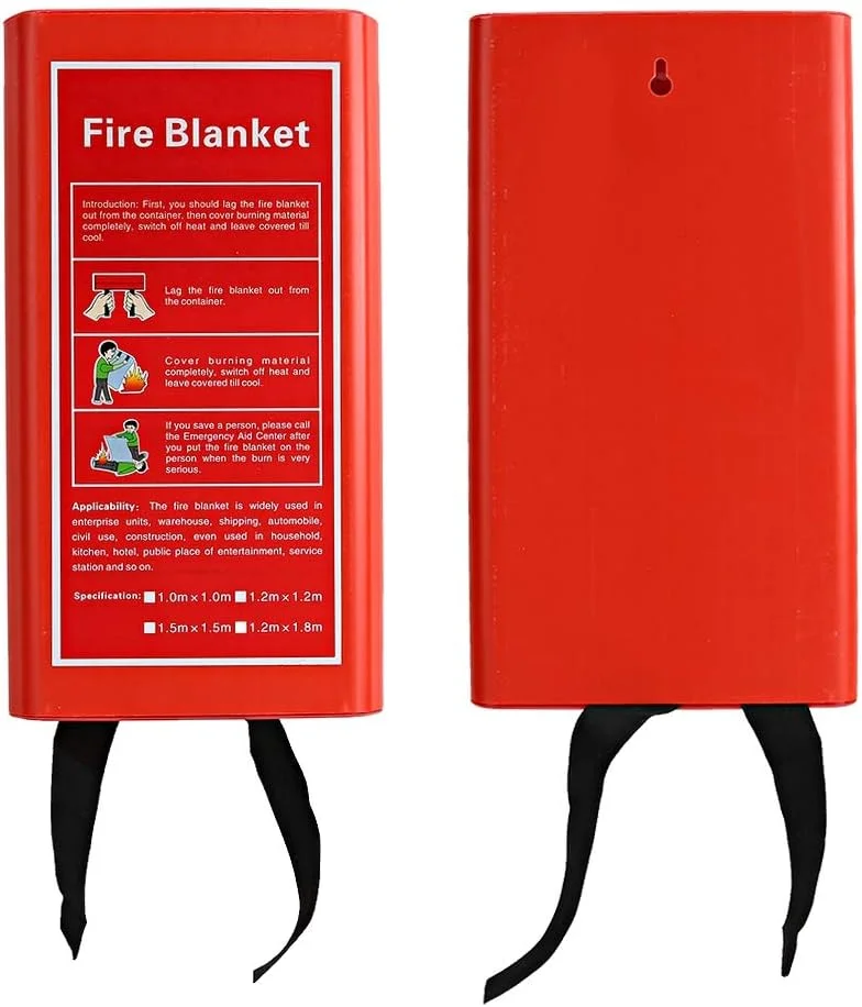 پتو اطفاء حریق اضطراری JEOZBM، پتو مقاوم در برابر آتش، پتو فایبرگلاس برای ایمنی و بقا در خاموش کردن آتش برای آشپزخانه منزل (1.5 متری - سفید)
