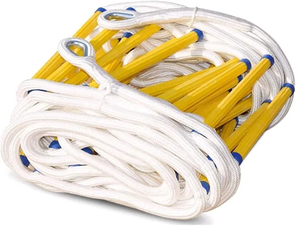 نردبان طنابی فرار از آتش، نردبان نرم برای کودکان و بزرگسالان با کارابین، نردبان ایمنی اضطراری مقاوم در برابر شعله از پنجره و بالکن / 25 متر / 82 فوت نردبان طنابی فرار از آتش، نردبان نرم برای کودکان و بزرگسالان با کارابین، نردبان ایمنی اضطراری مقاوم در برابر شعله از پنجره و بالکن / 25 متر / 82 فوت