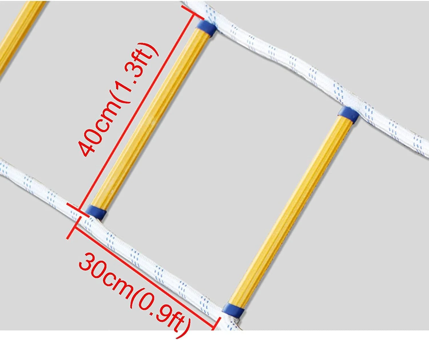 نردبان طنابی فرار از آتش، نردبان نرم برای کودکان و بزرگسالان با کارابین، نردبان ایمنی اضطراری مقاوم در برابر شعله از پنجره و بالکن / 25 متر / 82 فوت
