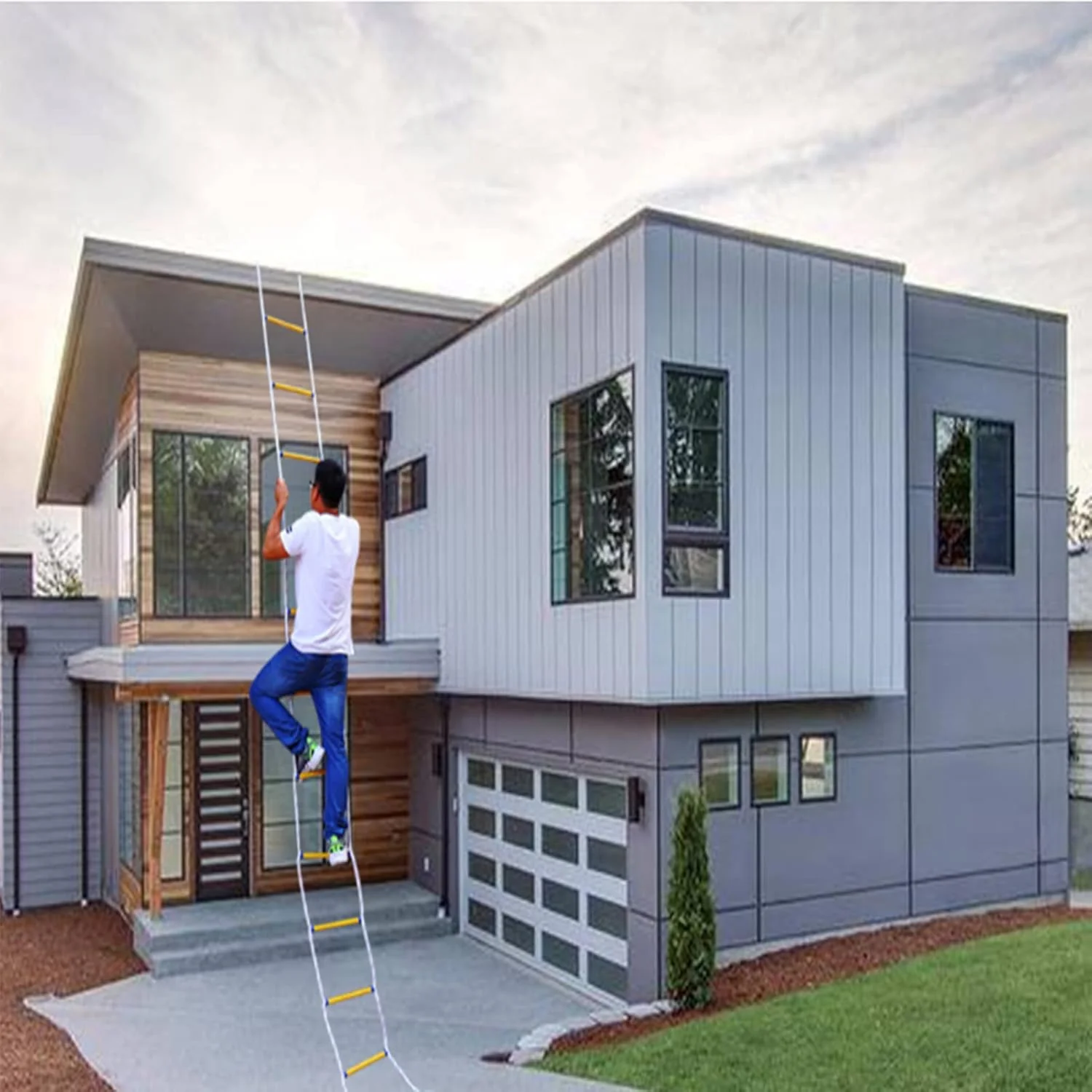 نردبان فرار از آتش، نردبان طنابی ایمنی اضطراری فرار از آتش با قلاب های ضامن دار مقاوم در برابر شعله برای خانه، نردبان فرار از آتش برای صعود / 25 متر / 82 فوت (12 متر / 39 فوت) نردبان فرار از آتش، نردبان طنابی ایمنی اضطراری فرار از آتش با قلاب های ضامن دار مقاوم در برابر شعله برای خانه، نردبان فرار از آتش برای صعود / 25 متر / 82 فوت (12 متر / 39 فوت)