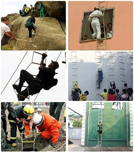 نردبان طنابی فرار - نردبان های طنابی ایمنی مقاوم در برابر آتش - نجات آویزان کار هوایی، 25 متر (590.5 اینچ)