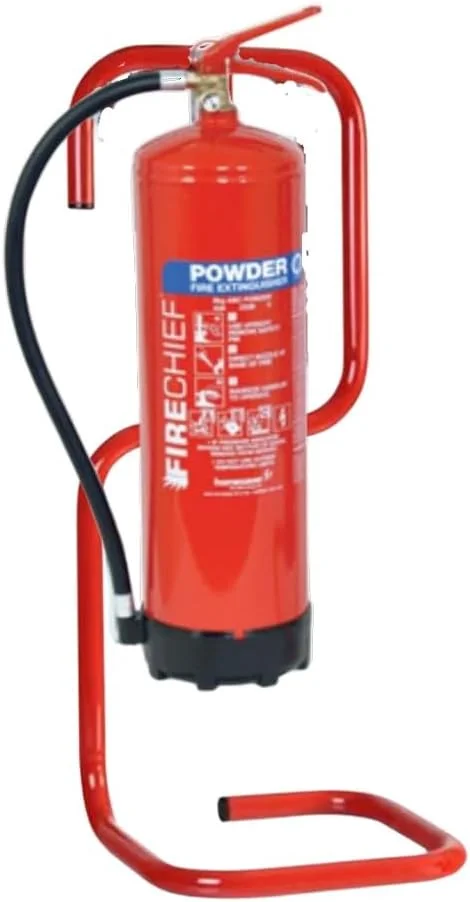 Red Fire Single Fire Extinguisher Stand - Red, Metal, Floor Mount