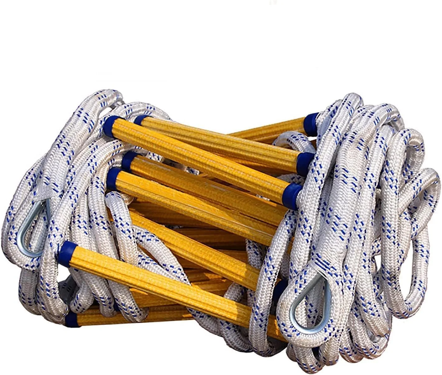 نردبان طنابی فرار از آتش، نردبان فرار از آتش، نردبان های ایمنی فرار از آتش طنابی با کارابین نردبان های فرار نایلونی قابل استفاده مجدد برای پنجره ها و بالکن ها (اندازه: 10 متر / 32.8 فوت)