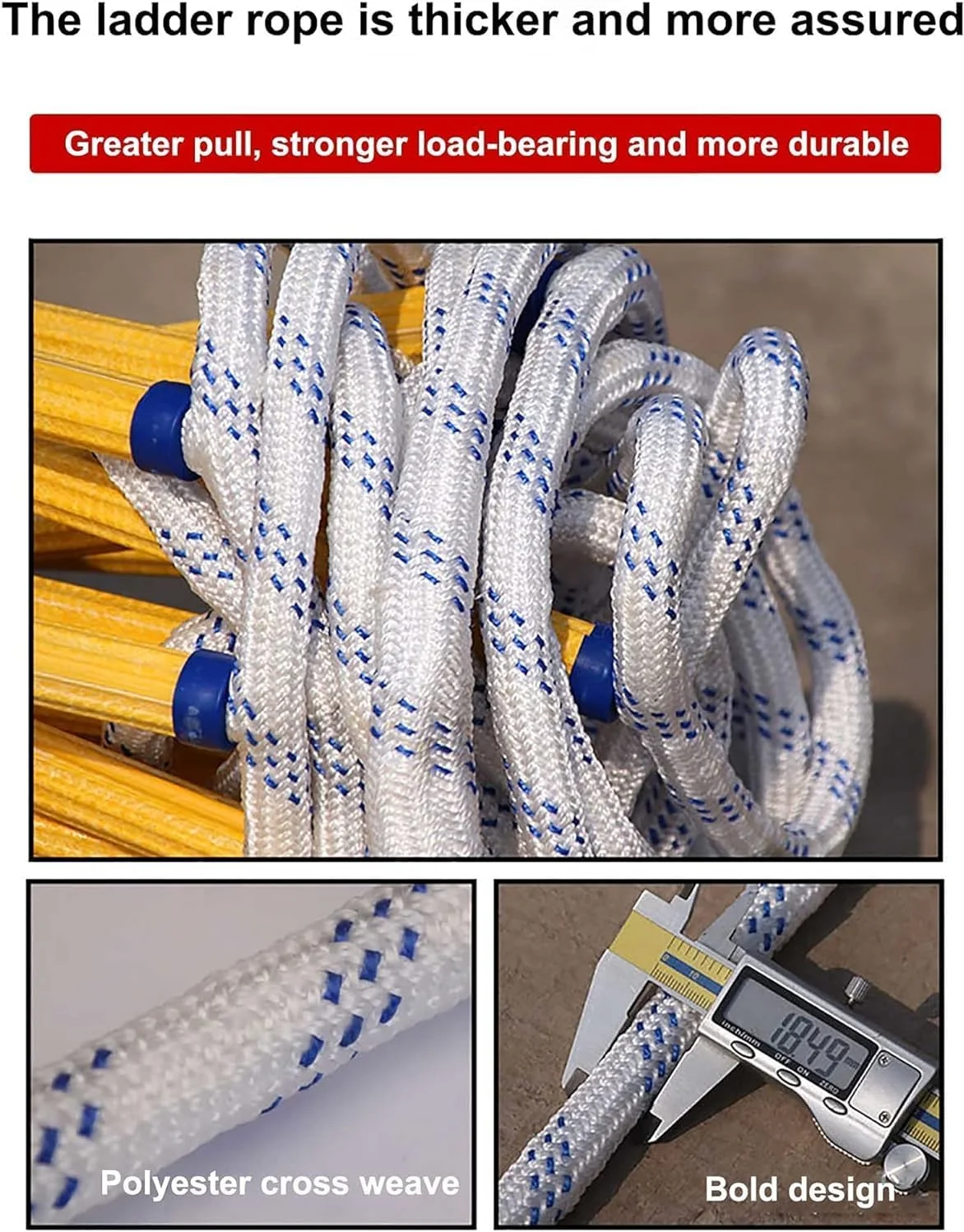 نردبان طنابی فرار از آتش، نردبان فرار از آتش، نردبان های ایمنی فرار از آتش طنابی با کارابین نردبان های فرار نایلونی قابل استفاده مجدد برای پنجره ها و بالکن ها (اندازه: 10 متر / 32.8 فوت) نردبان طنابی فرار از آتش، نردبان فرار از آتش، نردبان های ایمنی فرار از آتش طنابی با کارابین نردبان های فرار نایلونی قابل استفاده مجدد برای پنجره ها و بالکن ها (اندازه: 10 متر / 32.8 فوت)