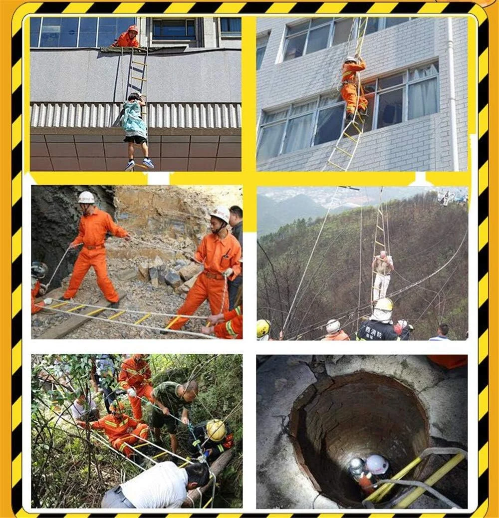 نردبان آتش نشانی اضطراری bltHlbc با طناب ایمنی مقاوم در برابر آتش و کارابین برای استقرار سریع در آتش سوزی، نردبان نجات آتش نشانی 2-3 طبقه، ظرفیت وزنی تا 900 کیلوگرم، 4 متر