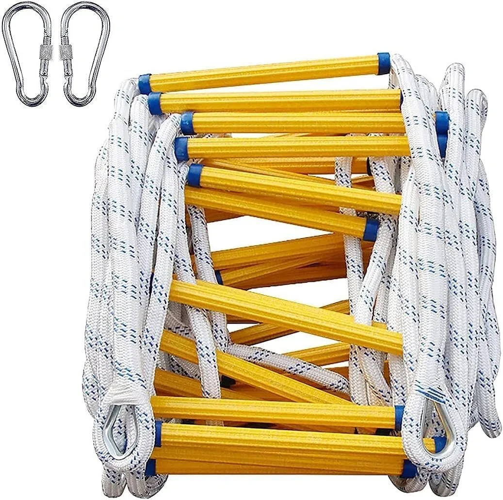 نردبان ایمنی WJFZDLUCK، نردبان طنابی در نردبان نجات اضطراری، فرار از آتش، نردبان آتش نشانی با قلاب، نردبان طنابی نجات / 15 متر (49.2 فوت)