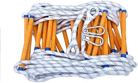 نردبان نجات، نردبان ایمنی طنابی 3 تا 20 متری، نردبان فرار اضطراری آتش نشانی، نردبان صعود رزینی مقاوم در برابر شعله، طناب ایمنی نایلونی با ظرفیت وزنی تا 420 کیلوگرم (15 متر)