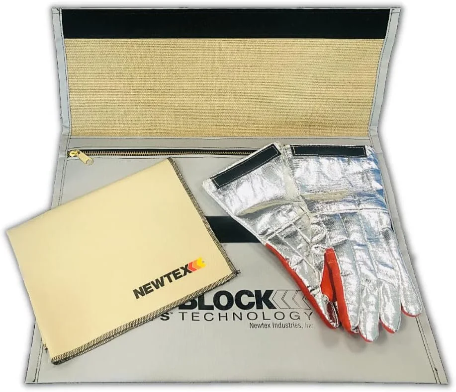 کیسه مهار آتش Newtex - کیت ایمنی فرار حرارتی باتری لیتیوم یونی برای هواپیما، مقاوم در برابر آتش، ضد شعله، مطابق با استانداردهای FAA (عرض 45.72 سانتی متر x ارتفاع 40.64 سانتی متر)