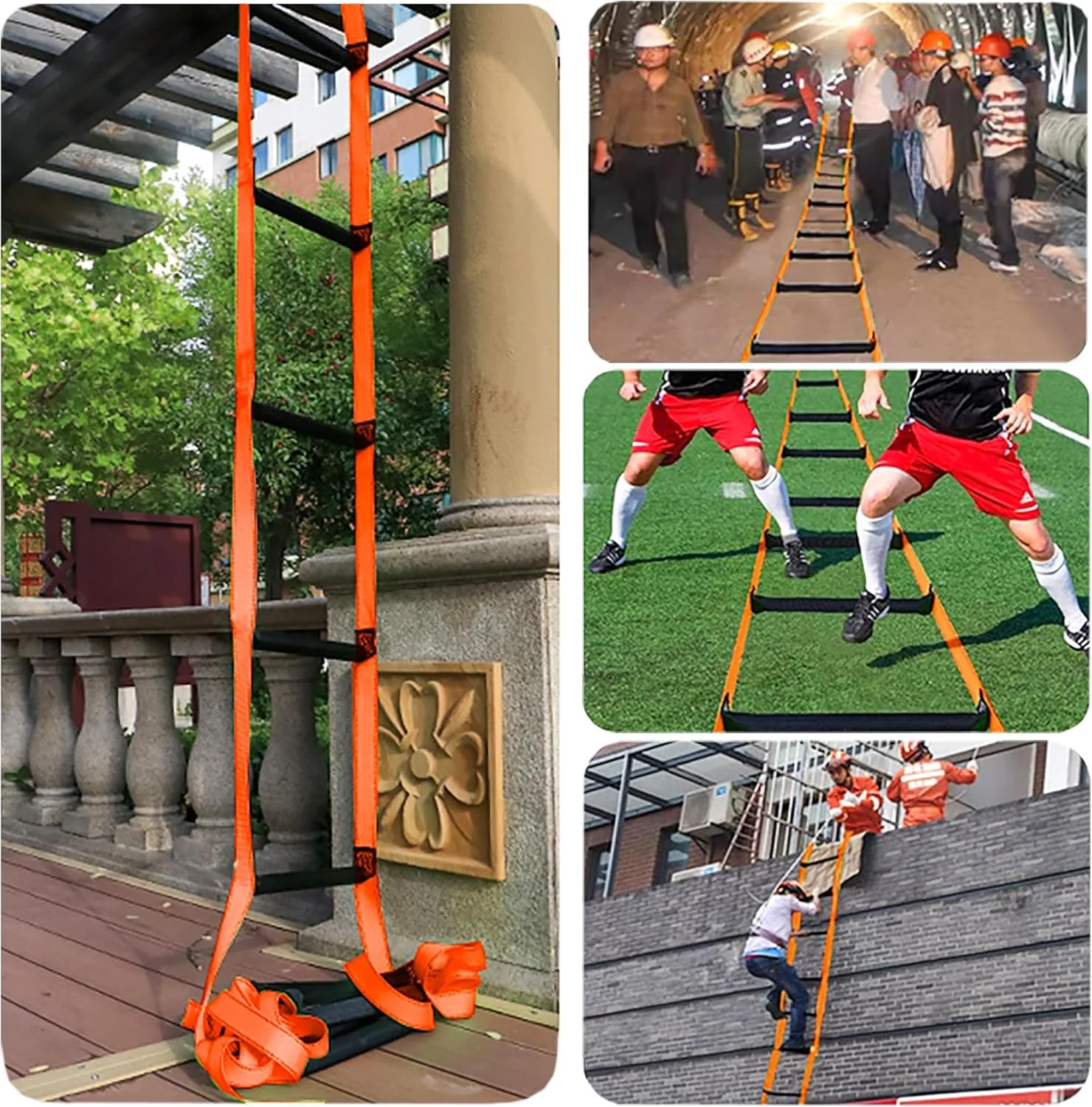 نردبان فرار از آتش XXFBJNMD به طول 8 متر، نردبان اضطراری آتش نشانی برای خانه های 2-3 طبقه، نردبان ایمنی قابل استفاده مجدد و قابل حمل برای پنجره ها، بالکن ها، قایق های بادبانی، کایاک ها و موارد دیگر